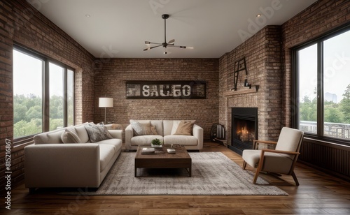 Wallpaper Mural Exposed Brick Loft with Vintage Accents Torontodigital.ca