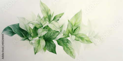 Green plants  botanical vintage pattern  banner