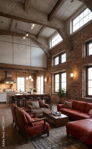 Exposed Brick Loft with Vintage Accents