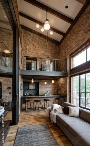 Exposed Brick Loft with Vintage Accents © Rezhwan