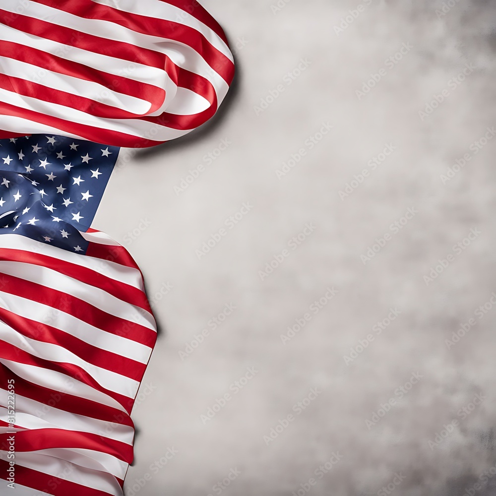Obraz premium Memorial Day Banner. Premium Holiday Background featuring American Flag with Copy-Space. 