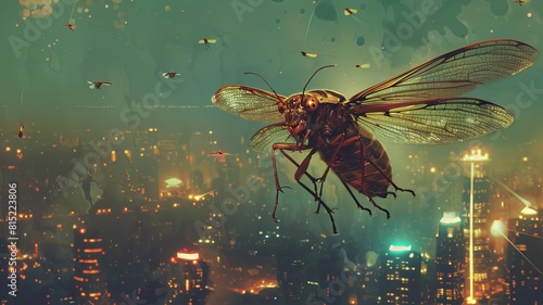 cicada infestation of a city photo