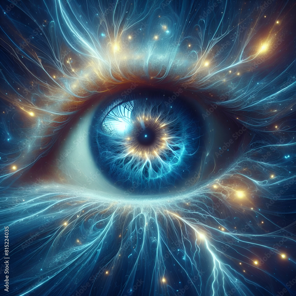 Ojo con rayos y chispas de electricidad Ojo con rayos y chispas de electricidad