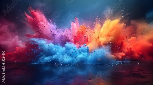 Explosions of Color The American Flag Formed by StopMotion Powder Art photo
