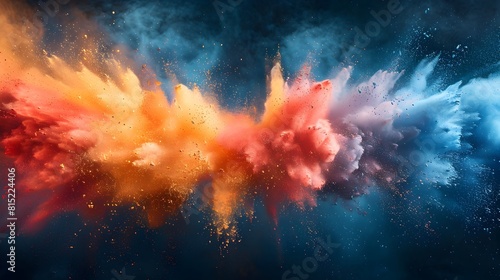 Vivid American Flag Formed by Swirling Explosions of Colorful Powder in StopMotion photo