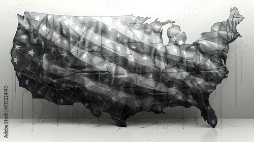 HyperMinimalist Geometric Interpretation of the American Flag photo