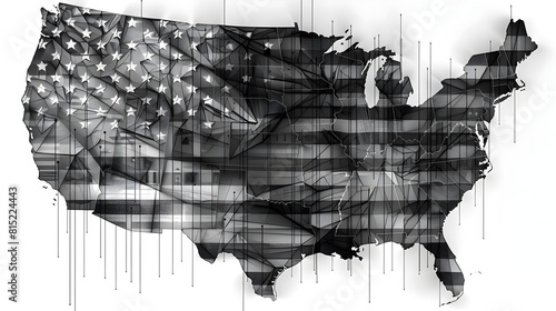 HyperMinimalist Geometric Interpretation of the American Flag photo