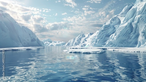 Beautiful landscape of the glaciers in the sea during the day in high resolution and high quality. antarctica concept