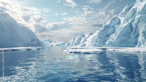 Beautiful landscape of the glaciers in the sea during the day in high resolution and high quality. antarctica concept © Marco