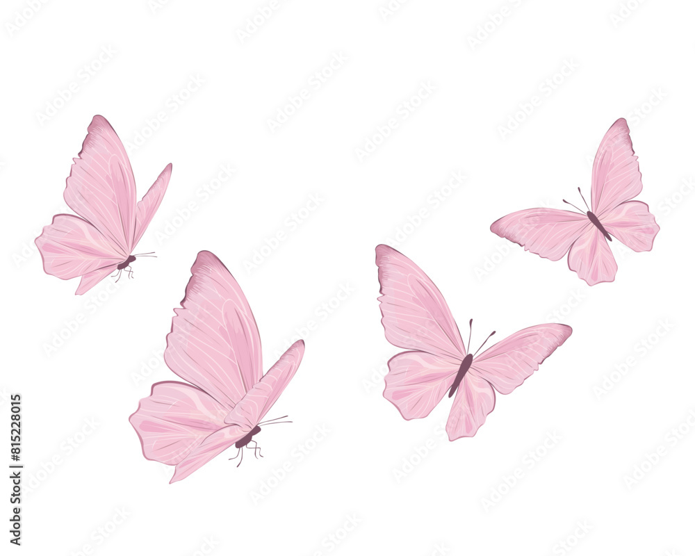 pink butterfly flock hand drawn design vector design pink butterfly flock hand drawn design vector design