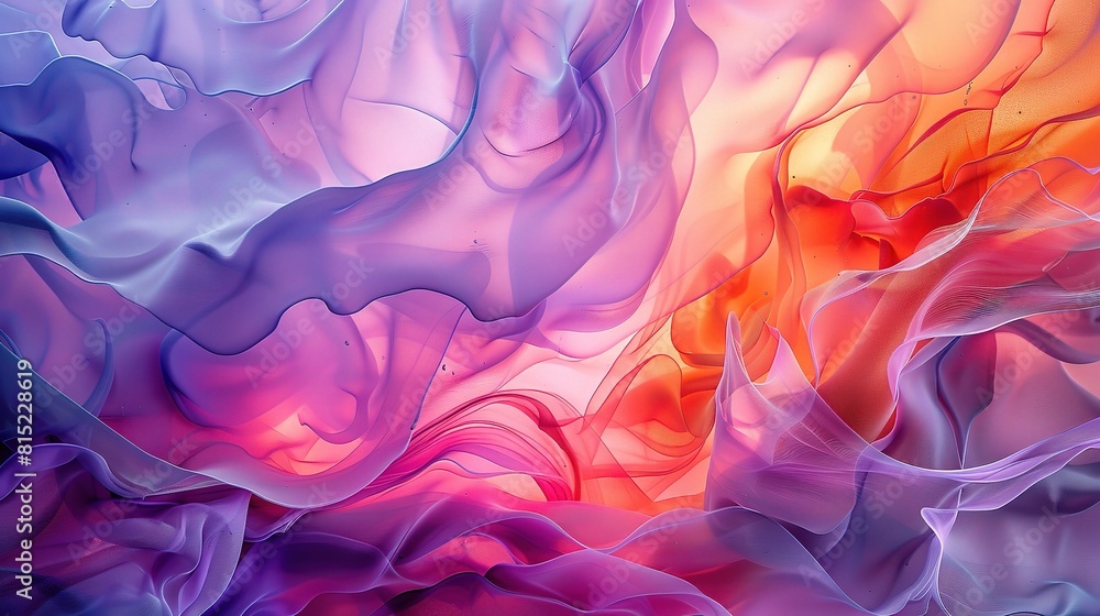 Fototapeta premium Swirling blue and purple smoke with dark accents creates a colorful, abstract background