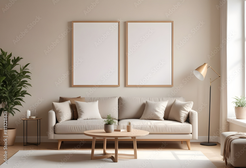 Frame mockup, ISO A paper size. Living room wall poster mockup. Interior mockup with house background. Modern interior design 3D render Frame mockup, ISO A paper size. Living room wall poster mockup. Interior mockup with house background. Modern interior design 3D render