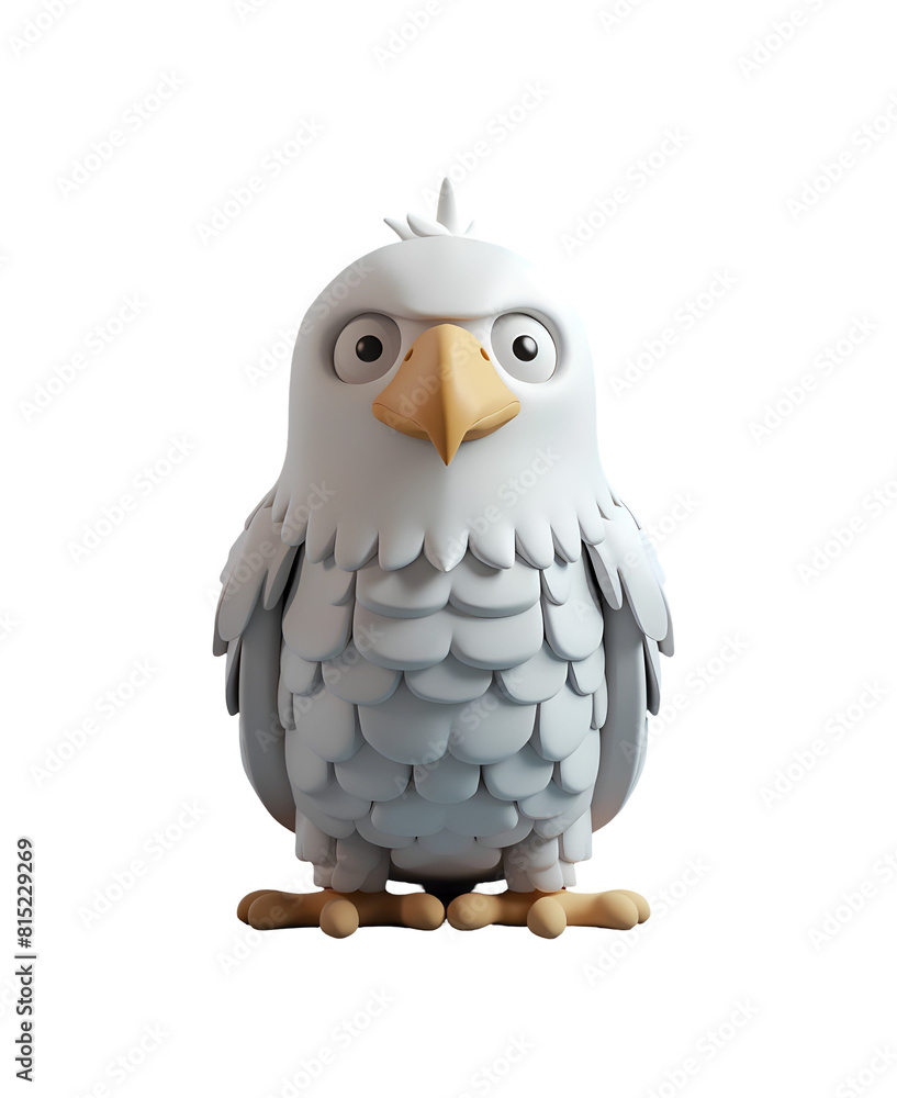 Adorable 3D Rendered Cartoon of a White Eagle in Chibi Animal Illustration, Isolated on Transparent Background, PNG Adorable 3D Rendered Cartoon of a White Eagle in Chibi Animal Illustration, Isolated on Transparent Background, PNG