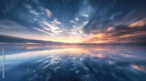 During the summer solstice night in Finland the Saimaa lake is adorned with a starry sky blanketed by noctilucent clouds and a misty fog The scene is bathed in golden sunlight captured beau © AkuAku
