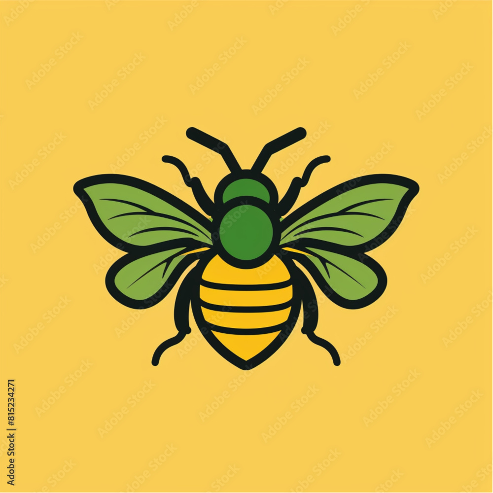 Design a logo using simple line drawings of a cartoon bee head outline ...