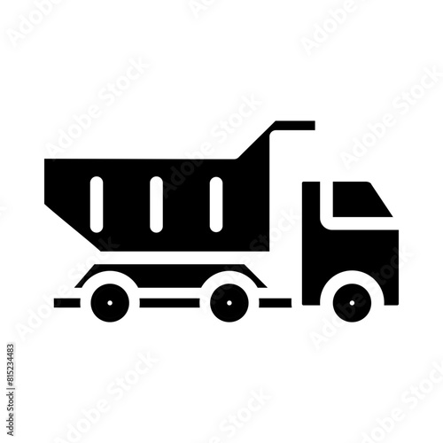 Dump truck Glyph Icon Design