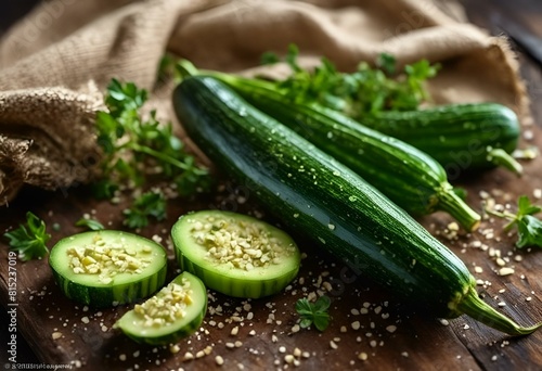 a bunch of cucumbers sitting on top of a cutting board