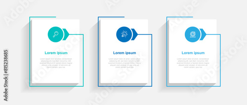 Business template infographic with 3 step, option or section suitable for workflow, presentation, business information, and web graphic design 