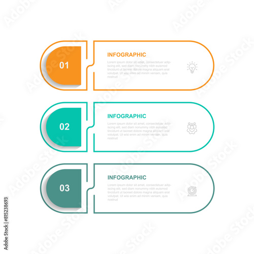 modern infographic template with 3 step or option 