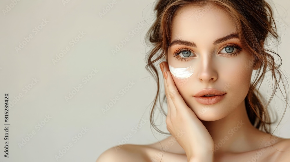 A woman undergoing a skincare routine A woman undergoing a skincare routine