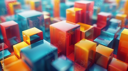 abstract multicolored cubic futuristic background