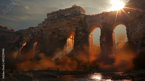 crumbling ancient viaduct i...