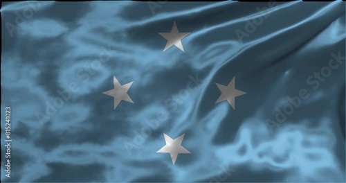 Loop Animation the Federated States of Micronesia National Flag, waving flag 4k animation footage photo