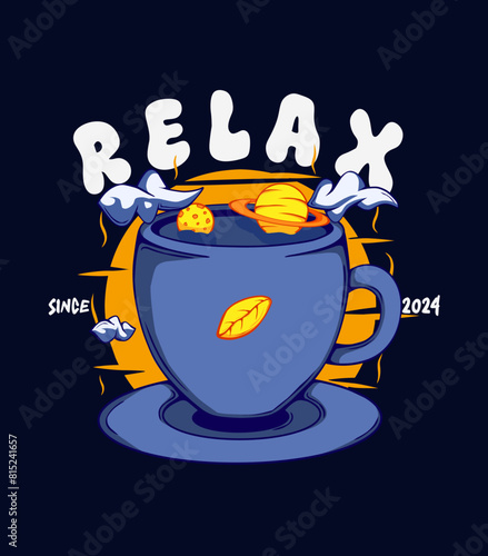 vector illustration relax tshirt printing, poster design, totebag design, streetwear design