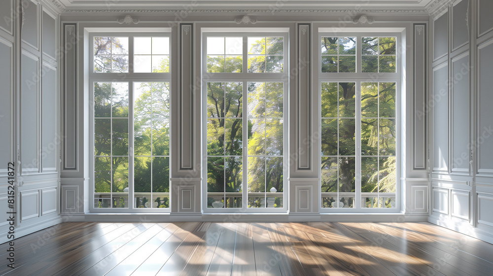 Spacious Room With White Walls and Large Windows Spacious Room With White Walls and Large Windows