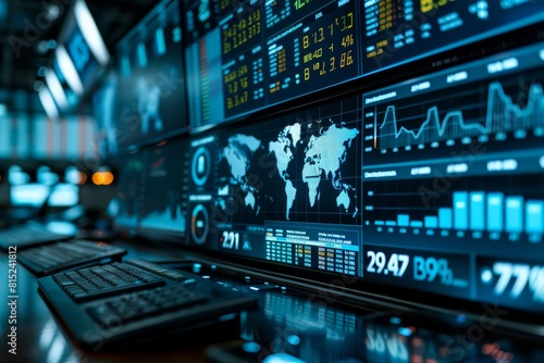 Wallpaper Mural Desk With Multiple Monitors and Keyboards Torontodigital.ca