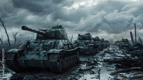 WW2 Tanks on the Battlefield: A Somber Testament to War Machines and Human Resilience photo