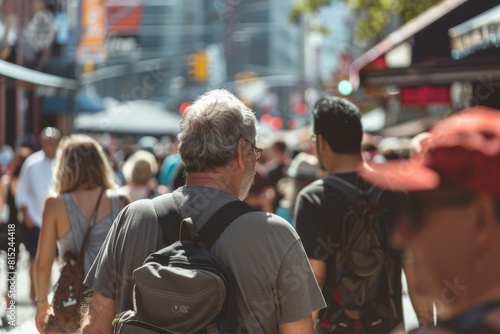 Unidentified people walking in the streets of New York.