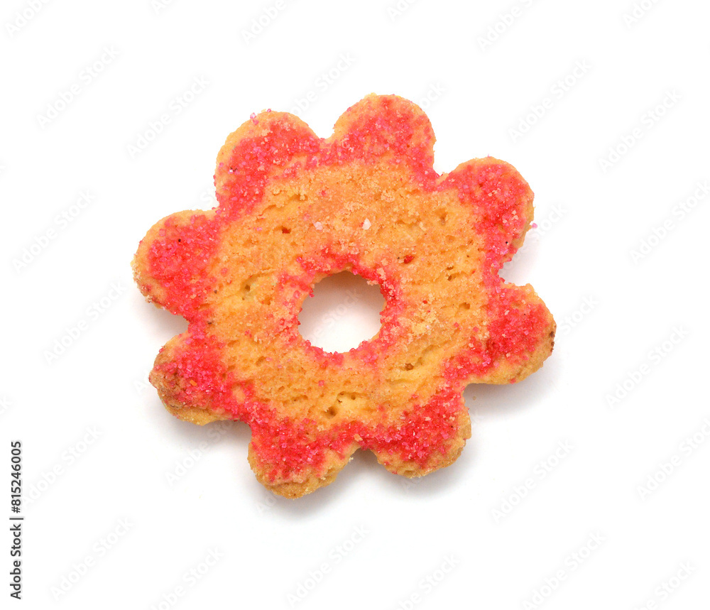 Sugar Cookie With Sprinkles Isolated On White Sugar Cookie With Sprinkles Isolated On White