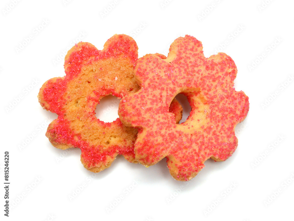 Sugar Cookie With Sprinkles Isolated On White Sugar Cookie With Sprinkles Isolated On White