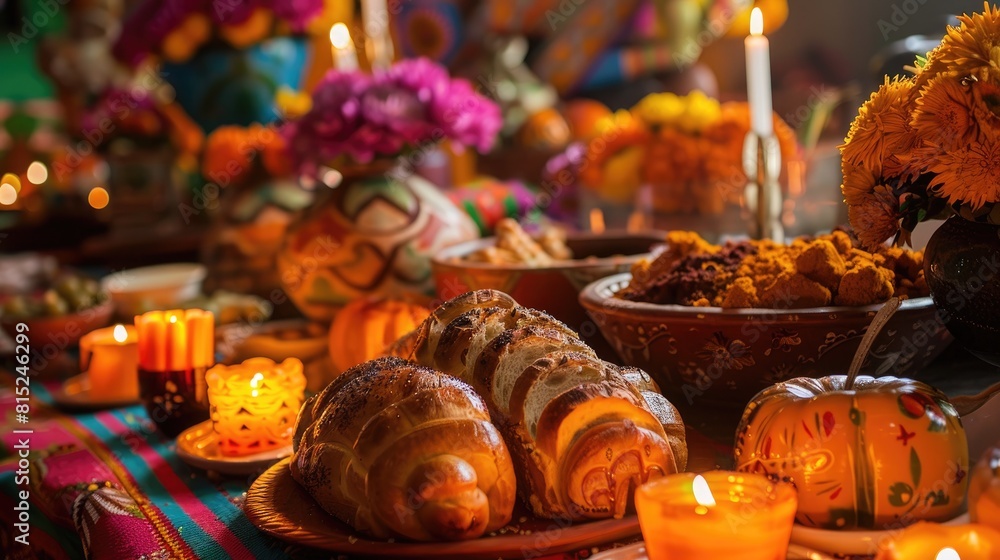 Fototapeta premium In Bolivia Ecuador and Peru people celebrate by indulging in traditional treats like guagua and colada morada guagua de pan and wawas de pan which are all popular variations of bread of the 