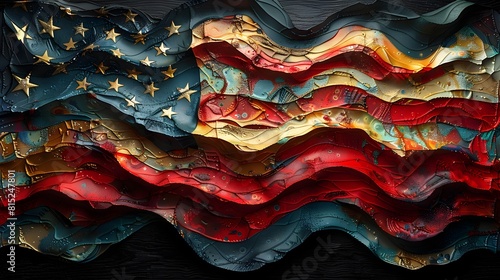 Infinite American Glory Recursive Fractal Artwork Interpretation of the StarSpangled Banner photo
