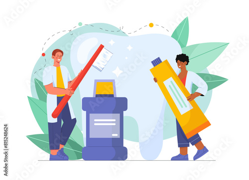 Dental care vector concept