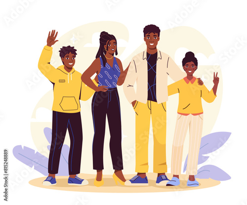 Family of african american nationality vector