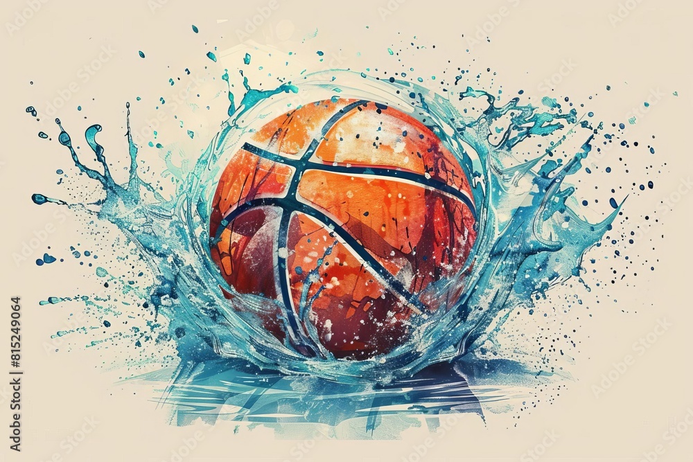 Basketball in watercolor. Basketball in watercolor.