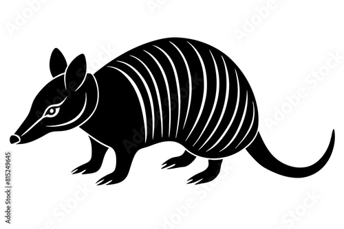 armadillo line art silhouette illustration