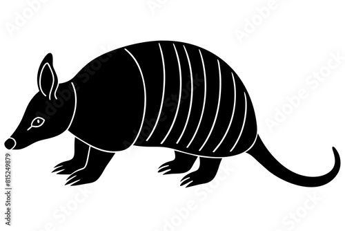 armadillo line art silhouette illustration