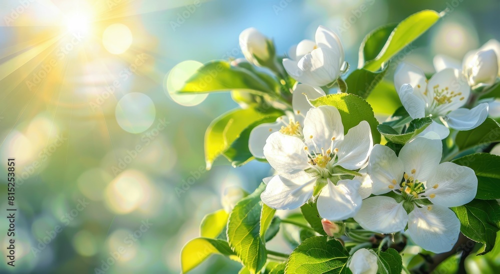 Blossoming flowers bask in radiant sunlight Blossoming flowers bask in radiant sunlight