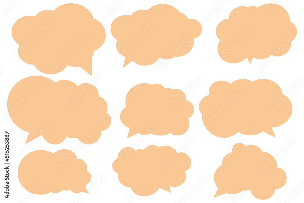 Set speech bubbles on white background. chat box or chat vector square and doodle message or communication icon Cloud speaking for comics and minimal message dialog Set speech bubbles on white background. chat box or chat vector square and doodle message or communication icon Cloud speaking for comics and minimal message dialog