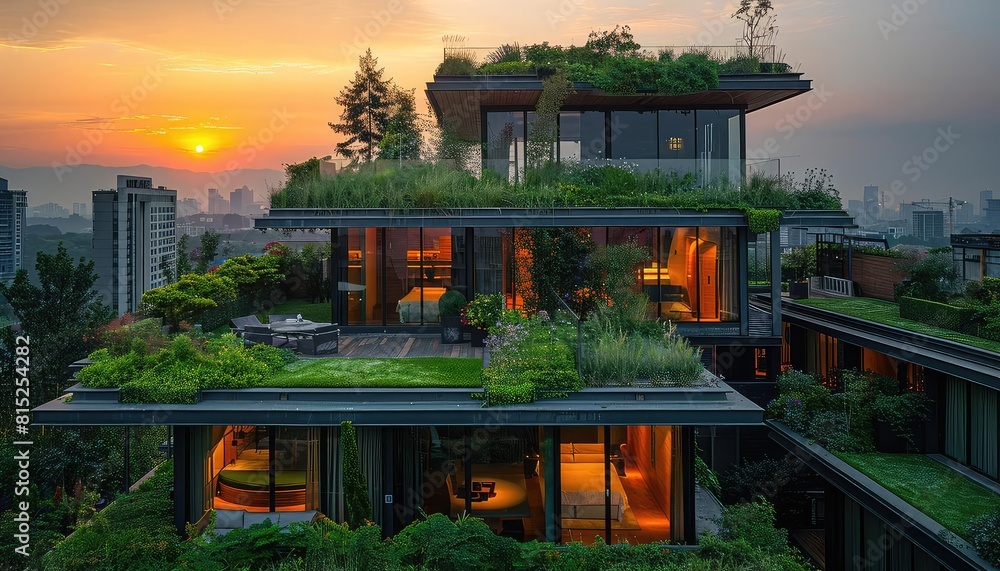 Ecovillage designed with sustainable materials and green roofs ... - Eco-Luxury Community Living
