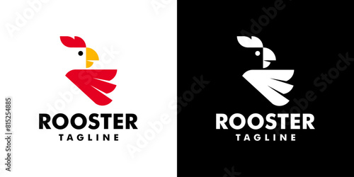 Vector design template of a simple rooster logo. Animals, livestock, poultry. EPS 10 icon symbol