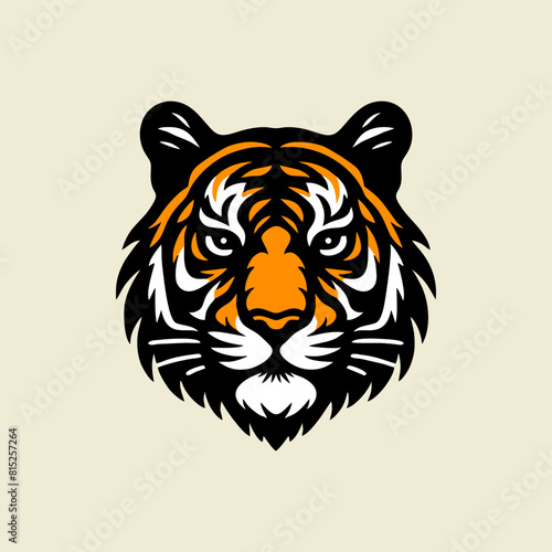 ink drawing poster of tiger bengal face vector