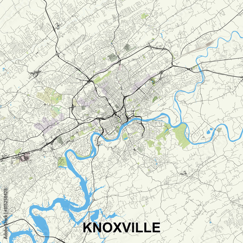 Knoxville, Tennessee, USA map poster art