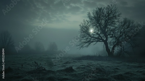 A tree is standing in front of a body of water