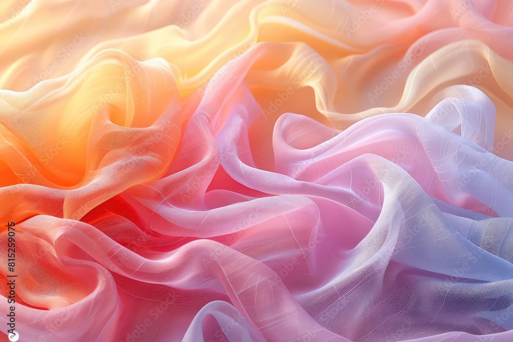 Gentle blur of pastelcolored fabric sheets waving in the wind, textile abstract, midday light, side view Gentle blur of pastelcolored fabric sheets waving in the wind, textile abstract, midday light, side view
