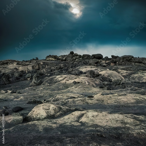 Rocks in the mountains and storm sky concept nature environment